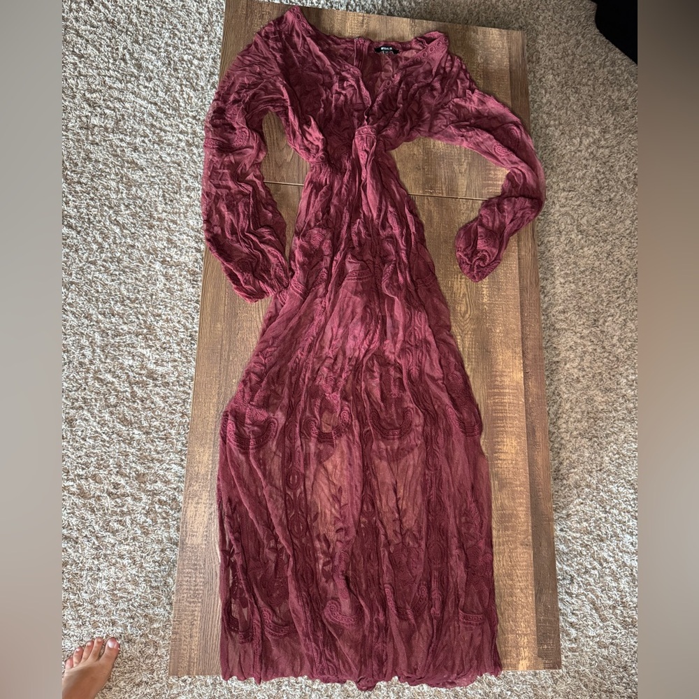 Wishlist Burgundy Lace Detail Romper